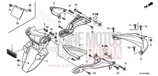 GARDE-BOUE ARRIERE CBR600RAC de 2012